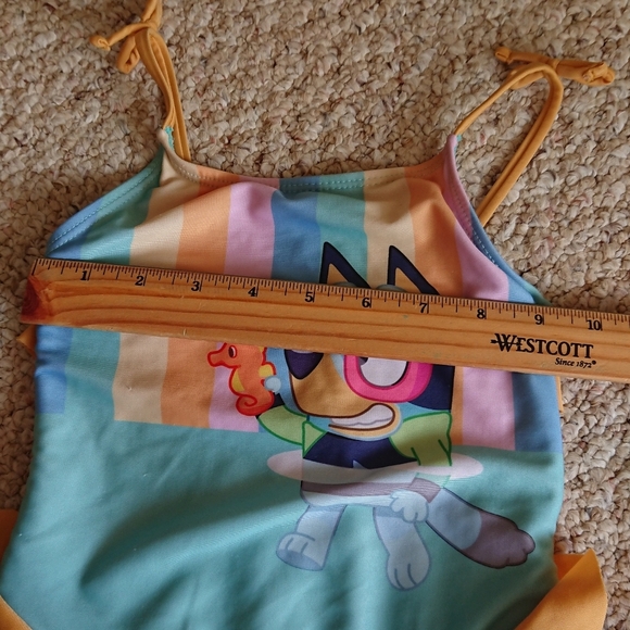 Bluey One Piece Swimsuit - Blue and Orange size 3T - Picture 6 of 13